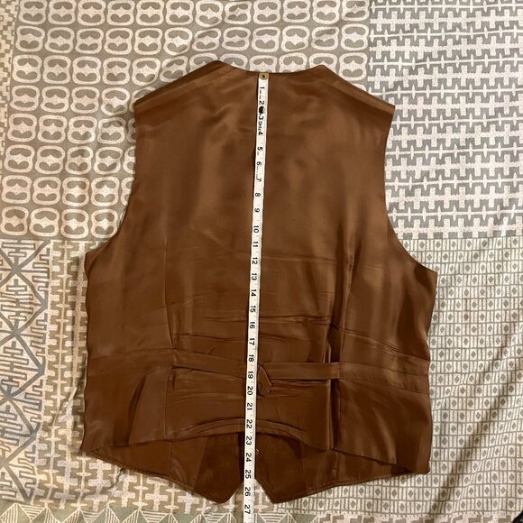 Brooks Brothers Brown Leather Waistcoat - Size: Large - Picture 4 of 8
